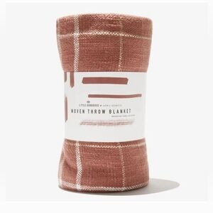 Little Korboose Woven Throw Blanket Taupe Rust cotton 60 x 50 NEW NIP Fall 🍁